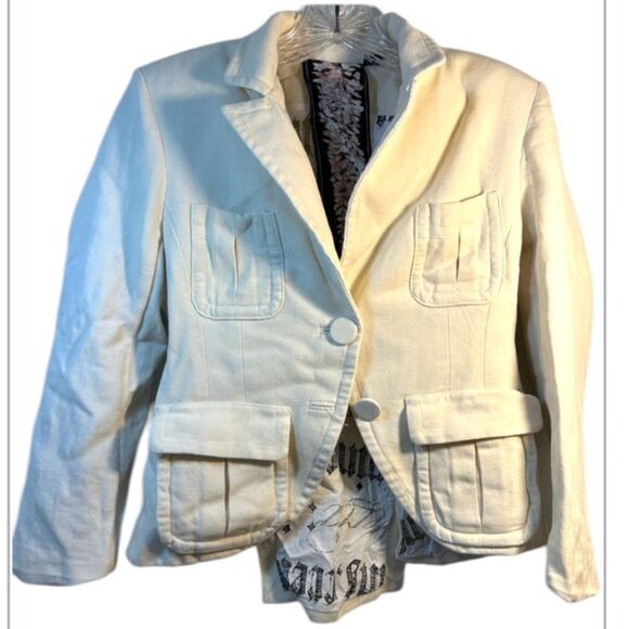 GWEN STEFANI L.A.M.B. LADIES BLAZER JACKET 2 buttercream capsule 90s career y2k - Picture 1 of 15